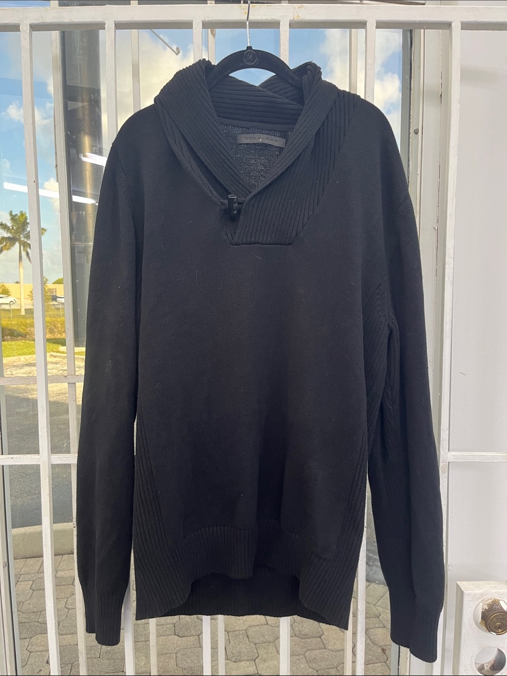 Sean John Black Shawl Turtleneck Sweater